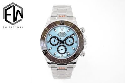 EW Factory ROLEX Daytona 40*12.4MM Cerachrom Ice Blue 904L Steel Blue with Black Watch